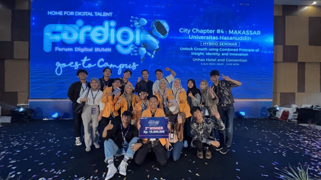 Mahasiswa Prodi Bisnis Digital Universitas Negeri Makassar Juara 2 FORDIGI Hackathon Challenge Chapter Makassar